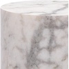 image:imageSAFAVIEH Couture Collection  Leah Bryanna White Marble Accent Table Round Drink Table Sculptural Pedestal Design SFV9750AWhite