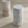 image:imageSAFAVIEH Couture Collection  Leah Bryanna White Marble Accent Table Round Drink Table Sculptural Pedestal Design SFV9750AWhite