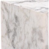 image:imageSAFAVIEH Couture Collection  Leah Bryanna White amp Brown Marble Accent Table Triangle Top Drink Table Sculptural Pedestal Design SFV9751BWhite