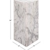 image:imageSAFAVIEH Couture Collection  Leah Bryanna White amp Brown Marble Accent Table Triangle Top Drink Table Sculptural Pedestal Design SFV9751BWhite