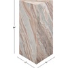 image:imageSAFAVIEH Couture Collection  Leah Bryanna White amp Brown Marble Accent Table Triangle Top Drink Table Sculptural Pedestal Design SFV9751BWhiteBrown