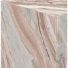 image:imageSAFAVIEH Couture Collection  Leah Bryanna White amp Brown Marble Accent Table Triangle Top Drink Table Sculptural Pedestal Design SFV9751BWhiteBrown