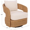 image:imageSAFAVIEH Couture Collection  Leanna Natural Rattan Swivel Accent Chair with White Cushion Fully Assembled Woven Barrel Chair for Living Room Bedroom or Home Office CWK3026ANaturalWhite