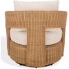 image:imageSAFAVIEH Couture Collection  Leanna Natural Rattan Swivel Accent Chair with White Cushion Fully Assembled Woven Barrel Chair for Living Room Bedroom or Home Office CWK3026ANaturalWhite