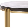 image:imageSAFAVIEH Couture Collection  Levitt Cast Glass Top Accent Table Sculptural Modern Side Table Brass Finish Base Fully Assembled SFV7916ABrassClear