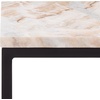 image:imageSAFAVIEH Couture Collection  Macklyn Square Light Brown Marble Top Accent Table Black Metal Frame Design Fully Assembled SFV5768ALight BrownBlack