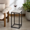 image:imageSAFAVIEH Couture Collection  Macklyn Square Light Brown Marble Top Accent Table Black Metal Frame Design Fully Assembled SFV5768ALight BrownBlack