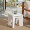 image:imageSAFAVIEH Couture Collection  Mayelin White Concrete Accent Table Modern Sculptural Side Table High Gloss Finish Fully Assembled SFV2624AWhite