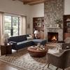 image:imageSAFAVIEH Couture Collection  Nicolettie Linen Chaise Sectional Sofa  Slate Grey MidCentury Modern Design with Tufted Cushions amp Wood Legs LeftFacing Chaise DUP1008ASlateGrey