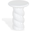 image:imageSAFAVIEH Couture Collection  Noelly Red Concrete Accent Table Contemporary Swirl Pedestal Side Table High Gloss Finish Fully Assembled SFV2621DWhite
