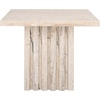 image:imageSAFAVIEH Couture Collection  Olivia Brown Marble Accent Table Tall Square Pedestal Design Sculptural Statement Piece SFV9701BOff White