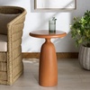 image:imageSAFAVIEH Couture Collection  Oskar Brown Concrete Accent Table Round Modern Side Table Sculptural Ribbed Design SFV2604ABrown