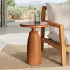 image:imageSAFAVIEH Couture Collection  Oskar Brown Concrete Accent Table Round Modern Side Table Sculptural Ribbed Design SFV2604ABrown