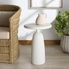 image:imageSAFAVIEH Couture Collection  Oskar Brown Concrete Accent Table Round Modern Side Table Sculptural Ribbed Design SFV2604AIvory