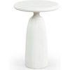 image:imageSAFAVIEH Couture Collection  Oskar Brown Concrete Accent Table Round Modern Side Table Sculptural Ribbed Design SFV2604AIvory