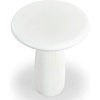 image:imageSAFAVIEH Couture Collection  Oskar Brown Concrete Accent Table Round Modern Side Table Sculptural Ribbed Design SFV2604AIvory