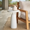 image:imageSAFAVIEH Couture Collection  Oskar Brown Concrete Accent Table Round Modern Side Table Sculptural Ribbed Design SFV2604AIvory