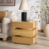 image:imageSAFAVIEH Couture Collection  Shayrina Natural amp White Marble Accent Table Sculptural Wood Base Side Table SFV9765ANatural