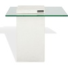 image:imageSAFAVIEH Couture Collection  Sophibeth Ivory Concrete and Glass Accent Table Contemporary Modern Side Table Sculptural Display Design SFV2610AIvoryClear