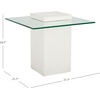 image:imageSAFAVIEH Couture Collection  Sophibeth Ivory Concrete and Glass Accent Table Contemporary Modern Side Table Sculptural Display Design SFV2610AIvoryClear
