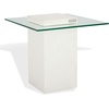 image:imageSAFAVIEH Couture Collection  Sophibeth Ivory Concrete and Glass Accent Table Contemporary Modern Side Table Sculptural Display Design SFV2610AIvoryClear