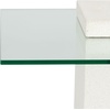 image:imageSAFAVIEH Couture Collection  Sophibeth Ivory Concrete and Glass Accent Table Contemporary Modern Side Table Sculptural Display Design SFV2610AIvoryClear