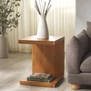 image:imageSAFAVIEH Couture Collection  Tawney Black Accent Table CShaped Side Table Modern Minimalist Design SFV1317ANatural