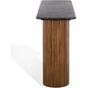 image:imageSAFAVIEH Couture Collection  Treyshawn Walnut Solid Wood amp Black Marble Top Console Table Rectangular Fluted Base Accent SFV6411BWalnutBlack
