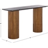 image:imageSAFAVIEH Couture Collection  Treyshawn Walnut Solid Wood amp Black Marble Top Console Table Rectangular Fluted Base Accent SFV6411BWalnutBlack
