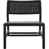 image:imageSAFAVIEH Couture Collection  Valdina Tan amp Natural Woven Leather Accent Chair Low Profile Design Solid Wood Frame Fully Assembled SFV1904DBlackBlack