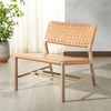 image:imageSAFAVIEH Couture Collection  Valdina Tan amp Natural Woven Leather Accent Chair Low Profile Design Solid Wood Frame Fully Assembled SFV1904DTanNatural