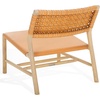 image:imageSAFAVIEH Couture Collection  Valdina Tan amp Natural Woven Leather Accent Chair Low Profile Design Solid Wood Frame Fully Assembled SFV1904DTanNatural