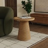 image:imageSAFAVIEH Couture Collection  Vyvianna Natural Rattan Pedestal Accent Table Fully Assembled Round Side Table for Living Room Bedroom or Lounge Space CWK3031ANatural