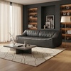 image:imageSAFAVIEH Couture Collection Agitha Modern Dark Grey Italian Leather Tufted Sofa Couch Fully AssembledDark Grey