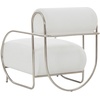 image:imageSAFAVIEH Couture Collection Bethann White CorduroySilver Metal Frame Accent Chair Fully Assembled