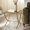 image:imageSAFAVIEH Couture Collection Debbie Brass Base amp Black Marble Top Rectangular Accent Table Fully AssembledBrassBlack