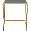 image:imageSAFAVIEH Couture Collection Debbie Brass Base amp Black Marble Top Rectangular Accent Table Fully AssembledBrassBlack