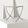 image:imageSAFAVIEH Couture Collection Debbie Brass Base amp Black Marble Top Rectangular Accent Table Fully AssembledSilver