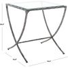 image:imageSAFAVIEH Couture Collection Debbie Brass Base amp Black Marble Top Rectangular Accent Table Fully AssembledSilver