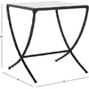 image:imageSAFAVIEH Couture Collection Debbie Brass Base amp Black Marble Top Rectangular Accent Table Fully AssembledWhite