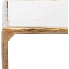 image:imageSAFAVIEH Couture Collection Debbie Brass Base amp Black Marble Top Rectangular Accent Table Fully AssembledWhiteBrass