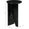 image:imageSAFAVIEH Couture Collection Devlin Black Marble Drink Table Fully AssembledBlack