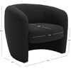 image:imageSAFAVIEH Couture Collection Everly Black Boucle Barrel Back Accent Chair Fully AssembledBlack