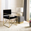 image:imageSAFAVIEH Couture Collection Kian Gold and Black Velvet Directors ChairBlack  Gold