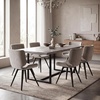 image:imageSAFAVIEH Couture Collection Matty MidCentury Modern Scandinavian Cream Velvet Dining ChairGrey