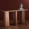 image:imageSAFAVIEH Couture Collection Ryllae Natural Solid Wood Console TableNatural