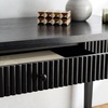 image:imageSAFAVIEH Couture Collection Shelbie Oak Brown amp Black 1Drawer Reeded Computer Table Office Writing DeskBlack
