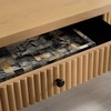 image:imageSAFAVIEH Couture Collection Shelbie Oak Brown amp Black 1Drawer Reeded Computer Table Office Writing DeskNatural