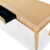 image:imageSAFAVIEH Couture Collection Shelbie Oak Brown amp Black 1Drawer Reeded Computer Table Office Writing DeskNatural