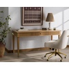 image:imageSAFAVIEH Couture Collection Shelbie Oak Brown amp Black 1Drawer Reeded Computer Table Office Writing DeskNatural